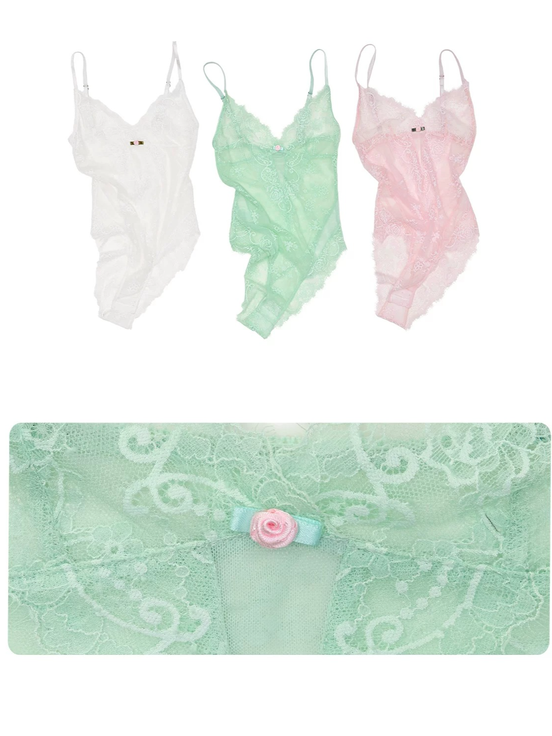 Lace Mesh V-Neck Bodysuit 1Jinn Studio
