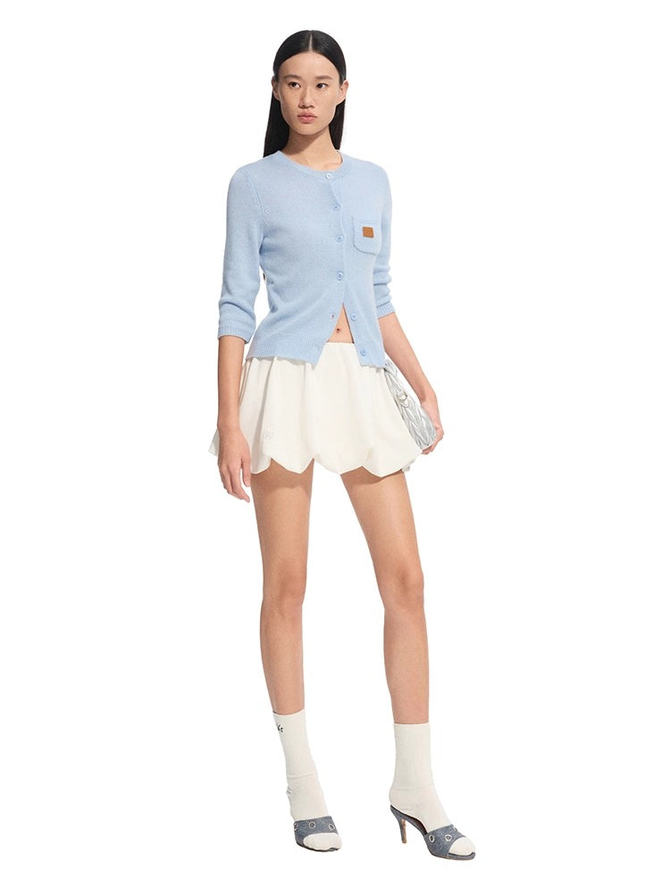 Cashmere Round Neck Regular Shoulder Cardigan - CHINASQUAD