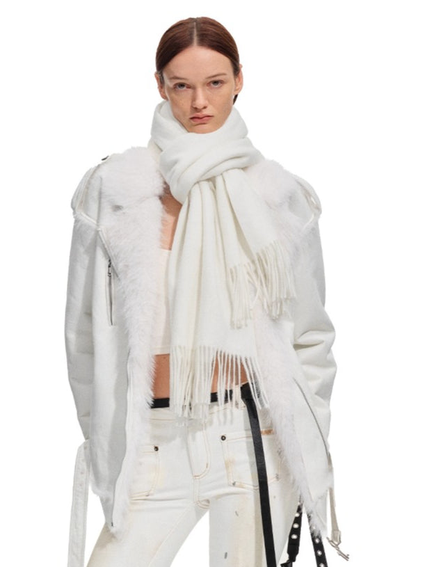 Classic Wool Blend Tassel Scarf