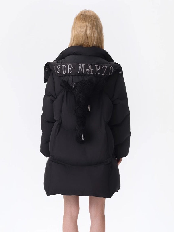 Lightweight Hooded Mid-Length Down Coat