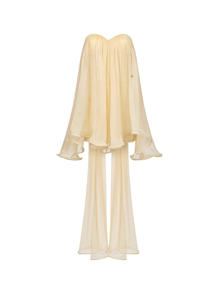 Thiri Chiffon Tube Top Dress - CHINASQUAD