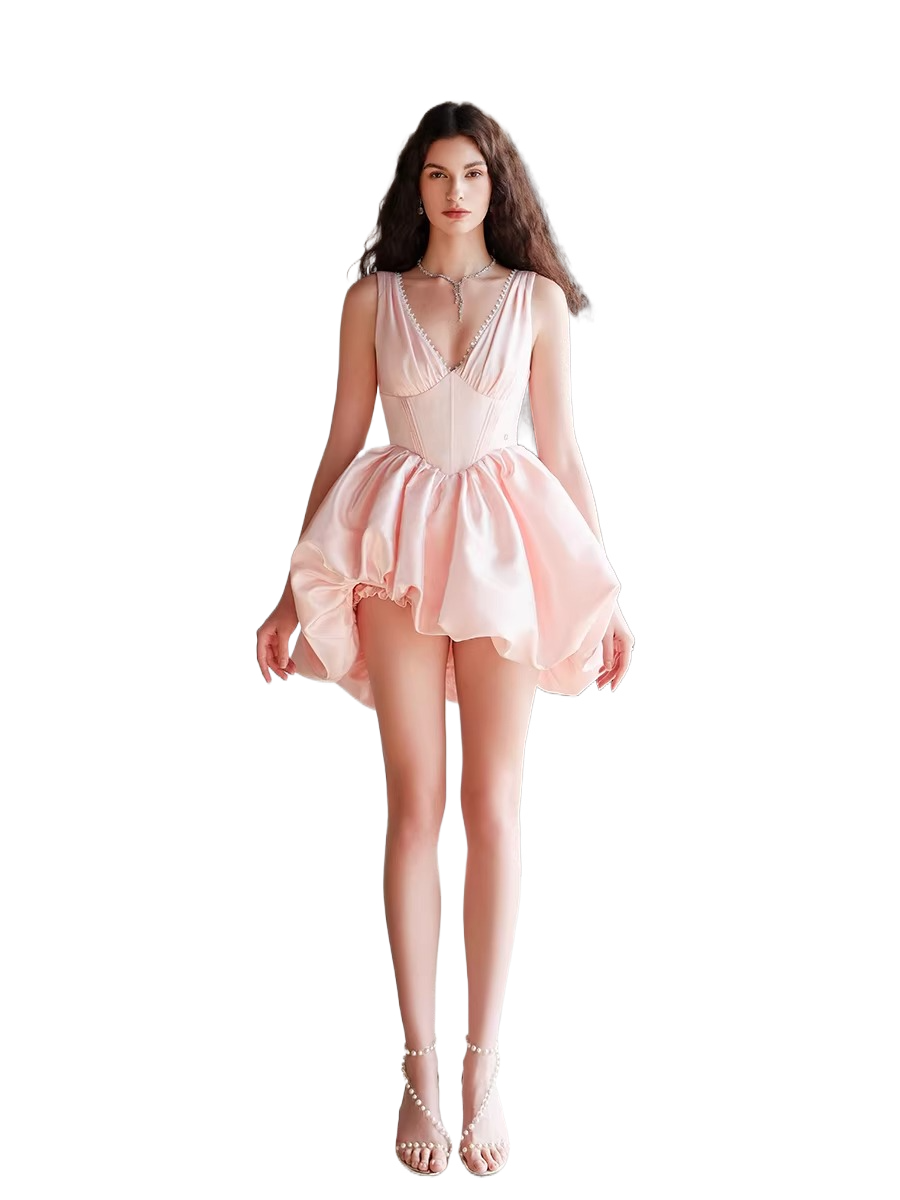 High-Low A-Line Bubble Skort Dress