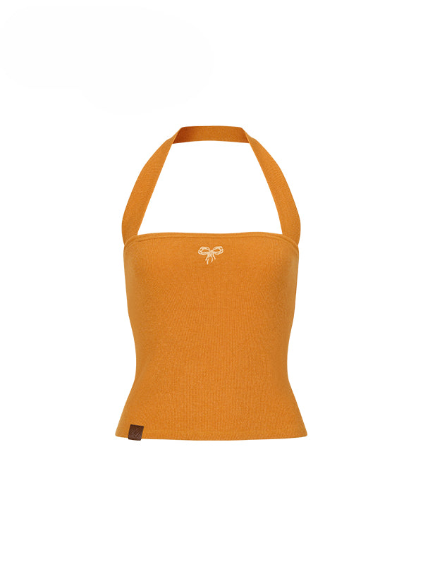 Embroidered Bow Shoulder Strap Slimming Camisole - CHINASQUAD