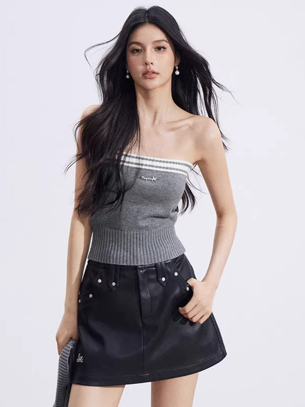 Contrast Batwing Knit 2-Piece Set