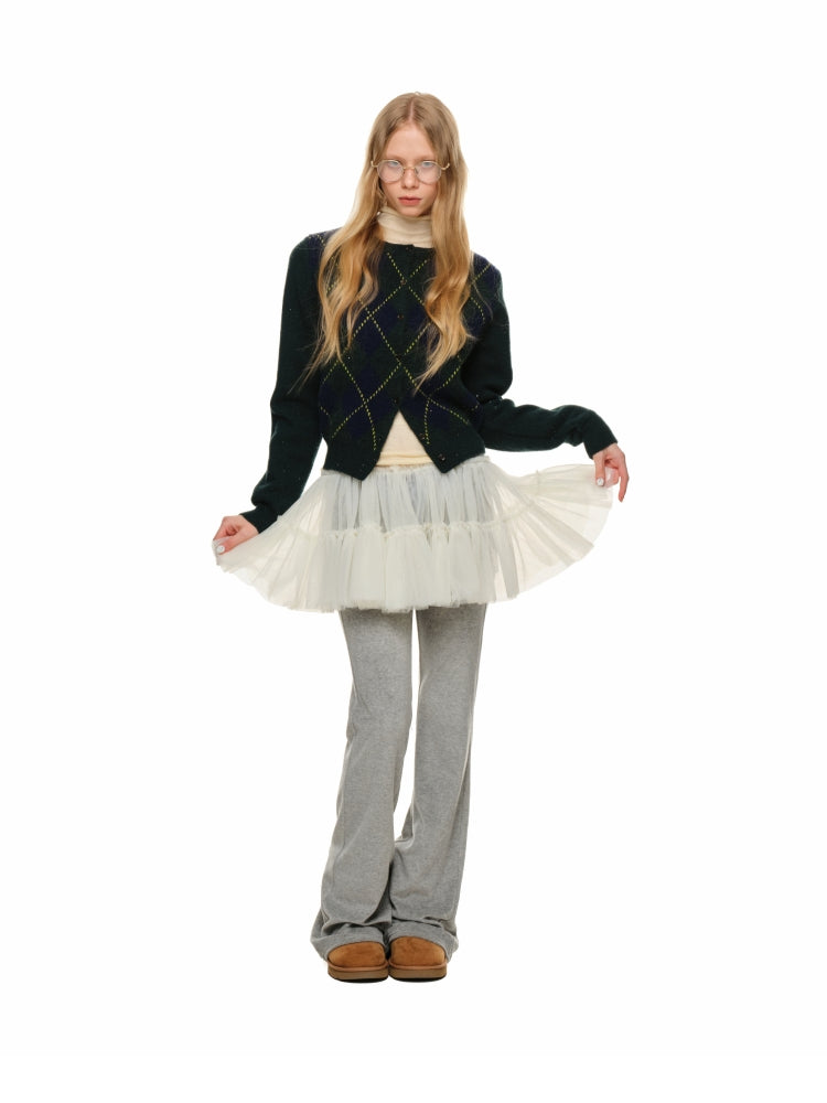 Argyle V-Neck Wool Blend Pullover - CHINASQUAD