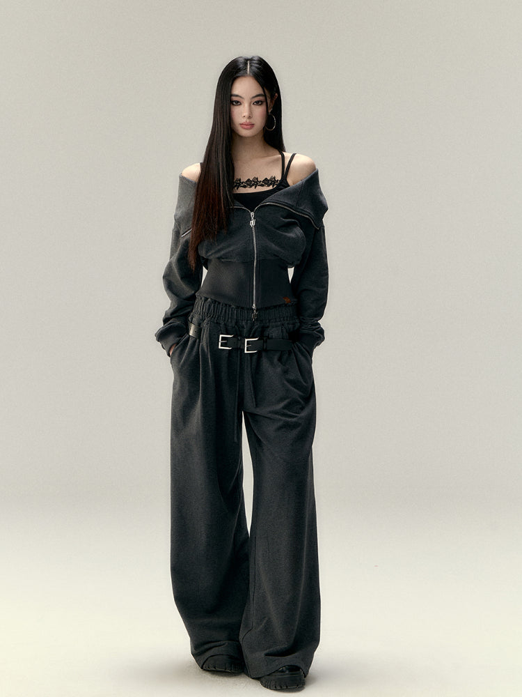 Soft Cotton Pleated Wide-Leg Pants - CHINASQUAD