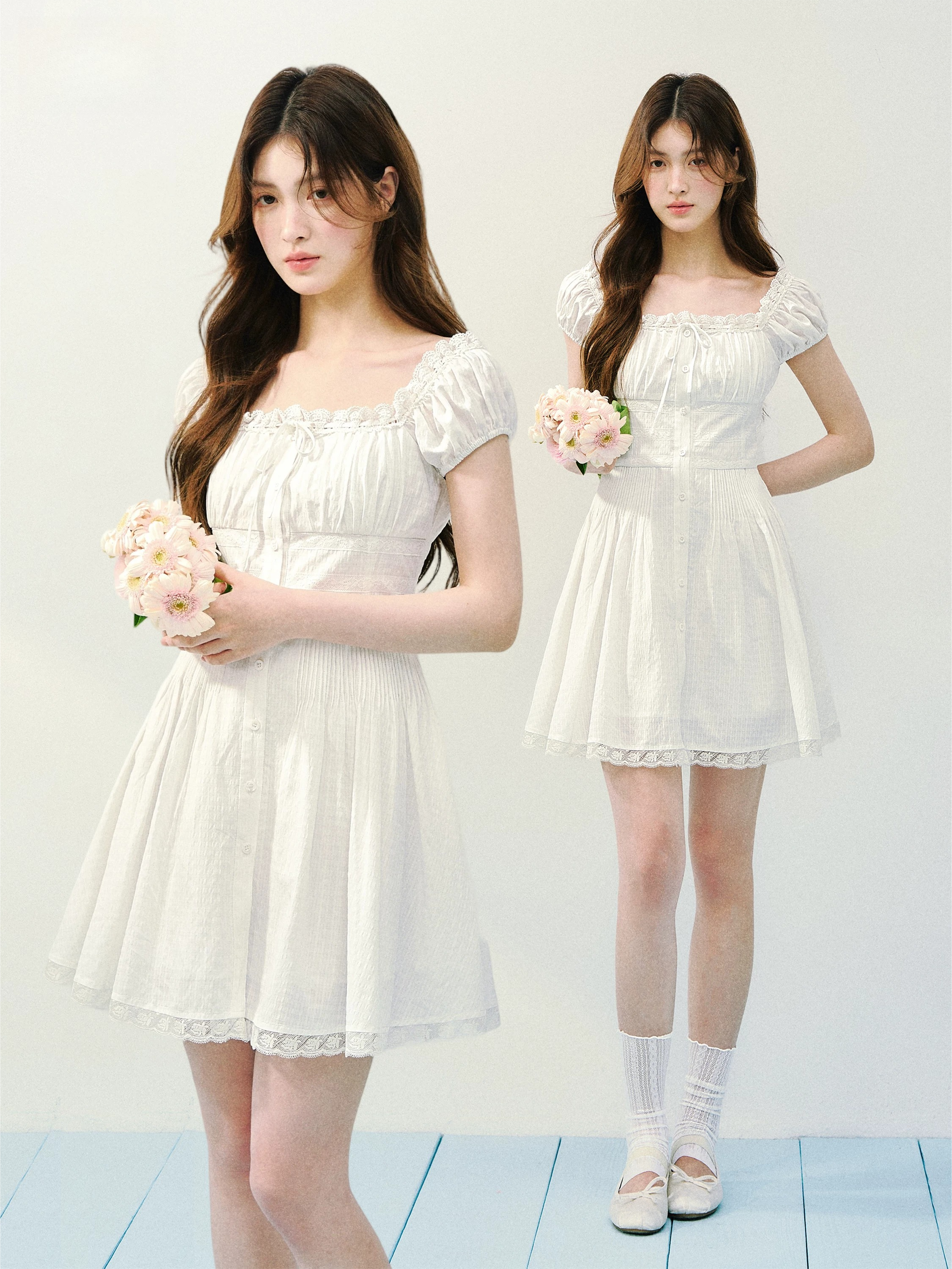 Pure Romance Square-Neck Mini Dress