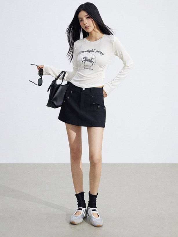 A-Line Utility Mini Skirt