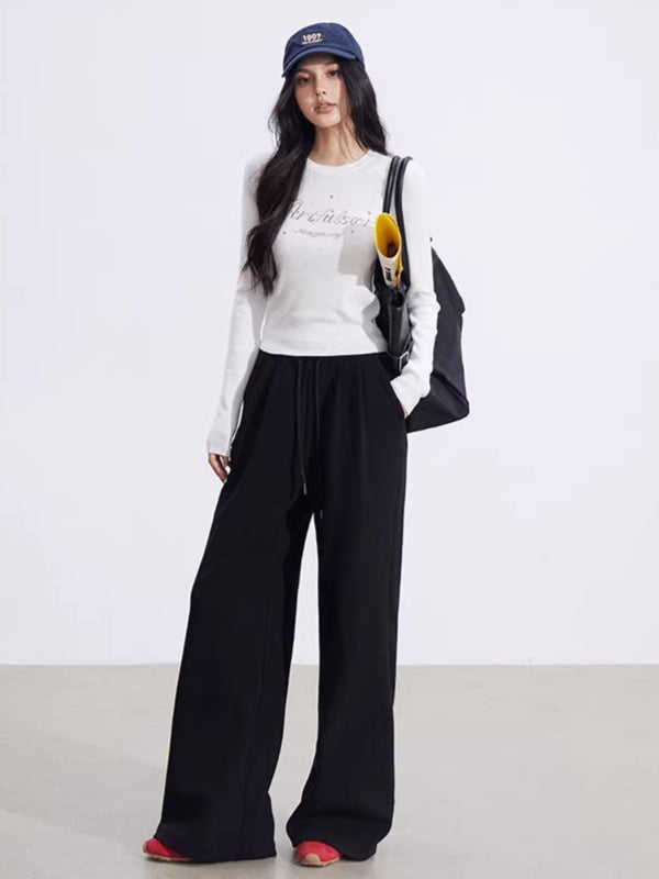 Layered-Effect Panelled Wide-Leg Pants