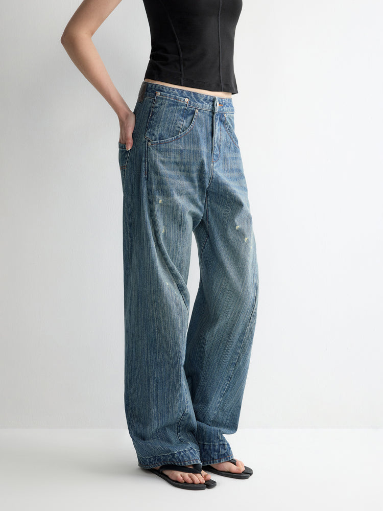 3D Cutting Micro Curved Knife Wide Leg Pants - CHINASQUAD