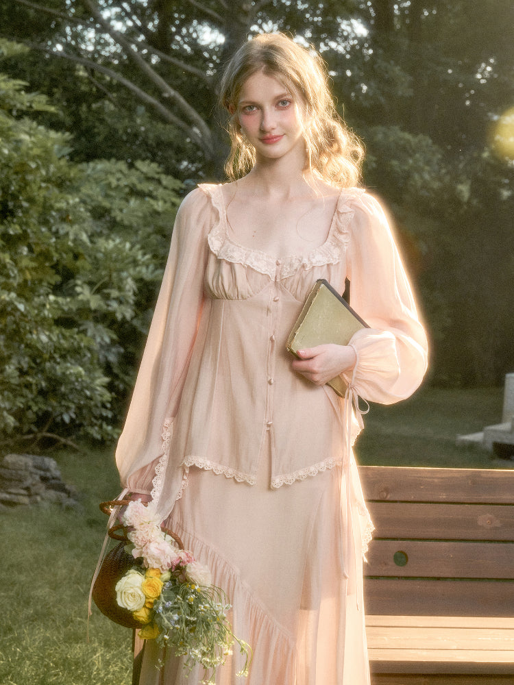 Tencel Elegant Retro Shirt & Skirt Set - CHINASQUAD