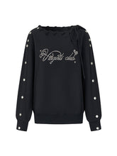 Button-Off-Shoulder Sweatshirt - CHINASQUAD