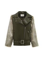 Fur Panel Quilted Moto Jacket - CHINASQUAD