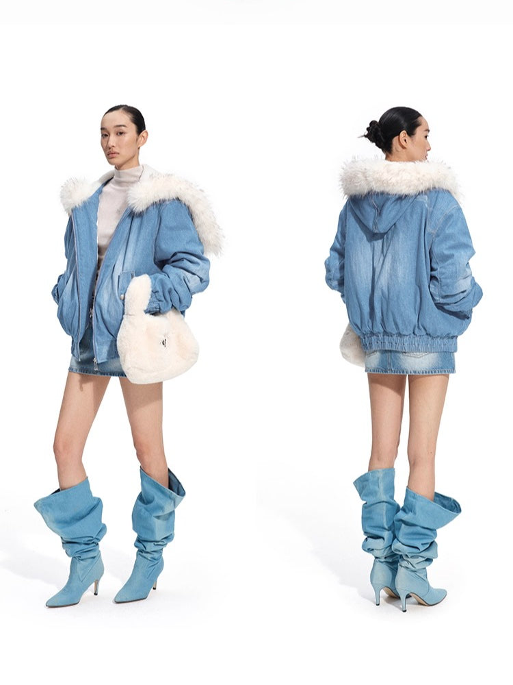 Lynx Denim Puffer Jacket