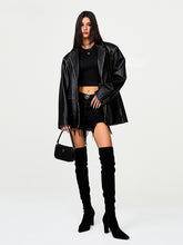 Compass Wild Distressed Leather Blazer - CHINASQUAD