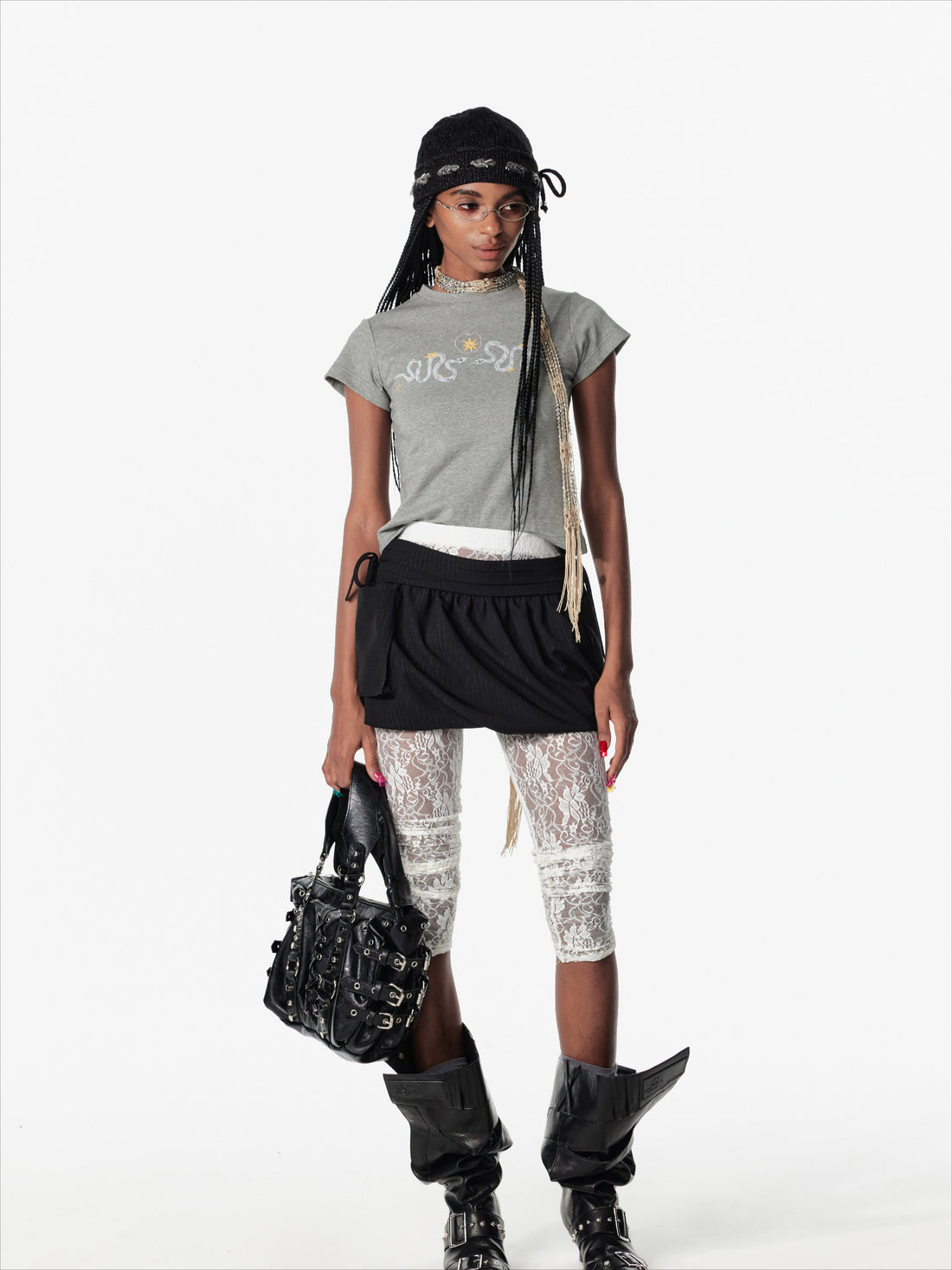 Punk Snake Embroidered T-shirt - CHINASQUAD