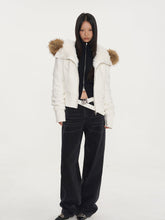 Fur Collar Fleece-Lined Short Coat - CHINASQUAD