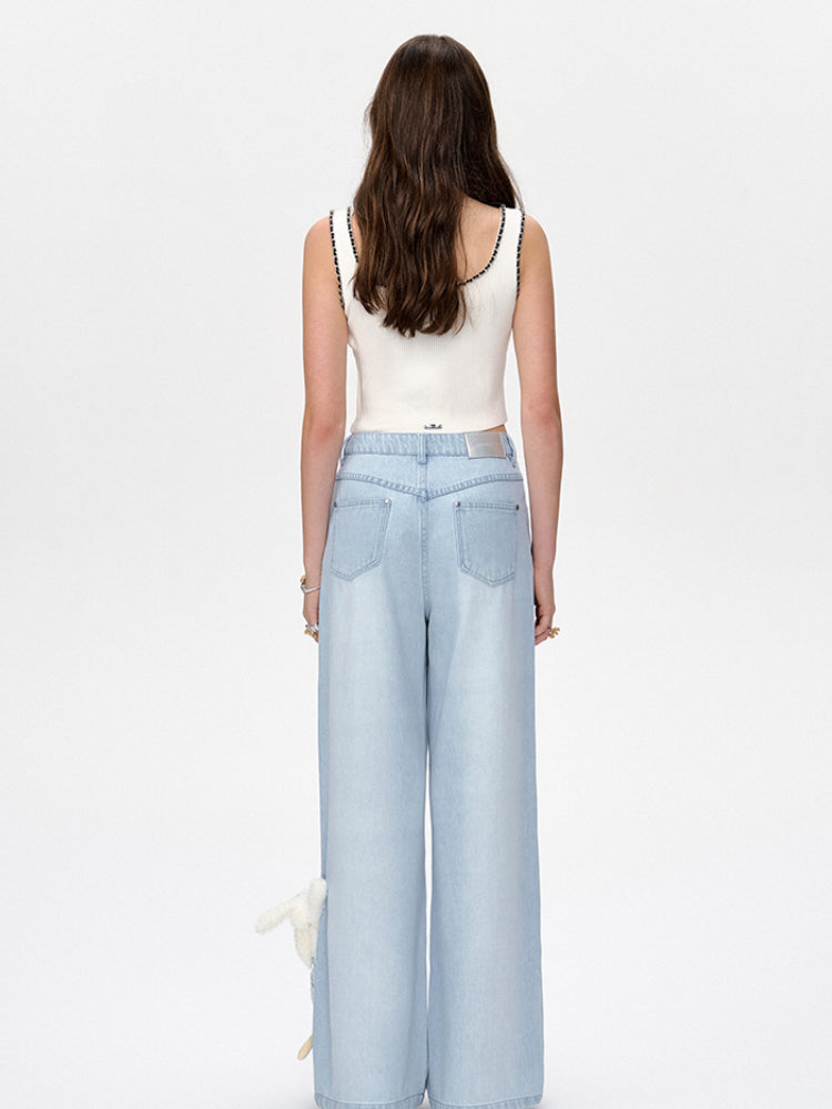 Ocean-Inspired Graffiti Denim Jeans - CHINASQUAD