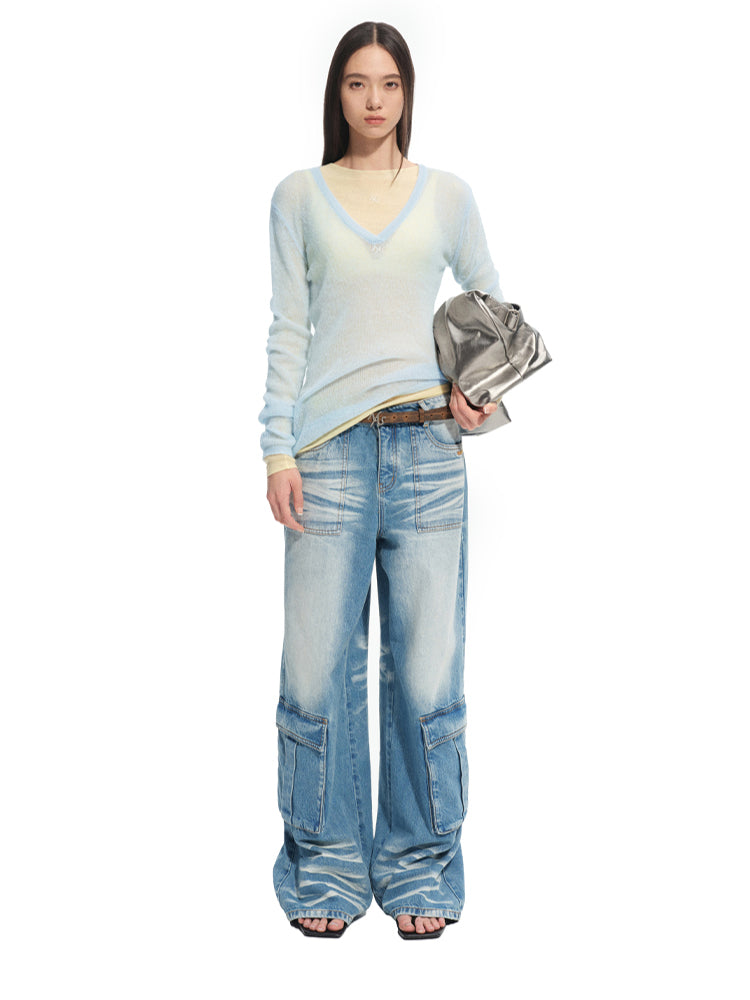 Alpaca Irregular Thin Long-sleeve Blouse - CHINASQUAD