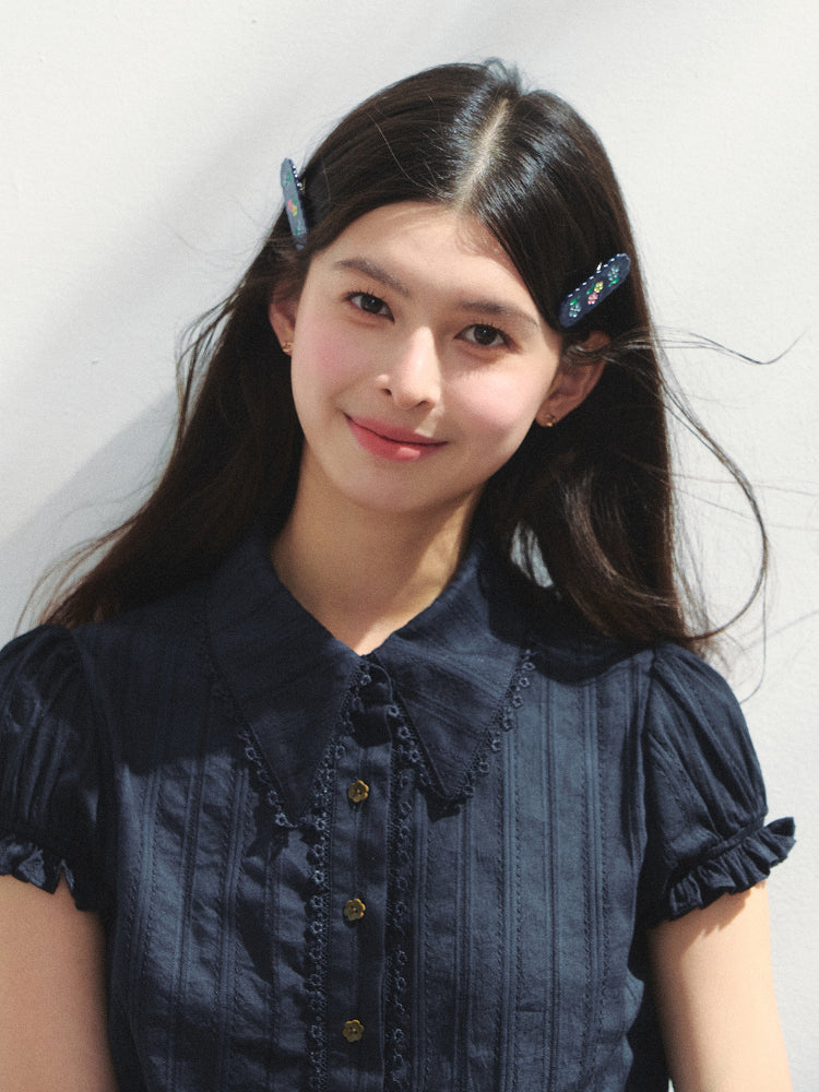 Hand-painted Flower Acetate Hair Clip