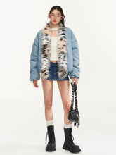 Leopard Collar Denim Jacket - CHINASQUAD