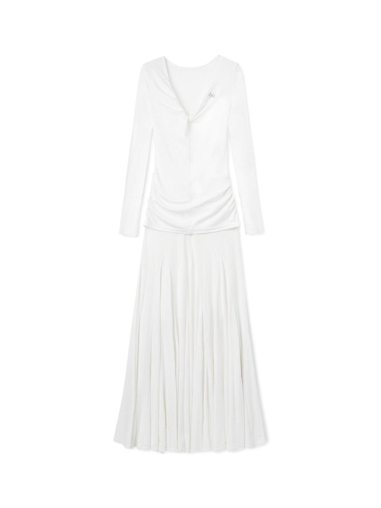 Wisteria Tencel Ribbed V-neck Maxi Dress - CHINASQUAD