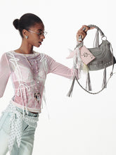 Contrast Star Heart Braided Bag - hanging Necklace - CHINASQUAD