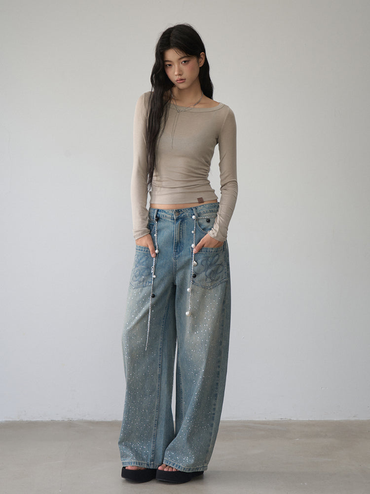 Reversible Off-shoulder Slim Long-sleeve T-shirt - CHINASQUAD