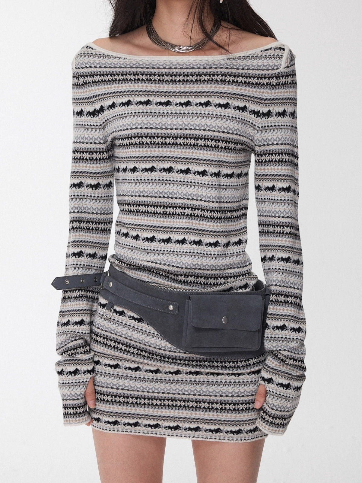 Vintage Suede Multi-Pocket Utility Waist Bag