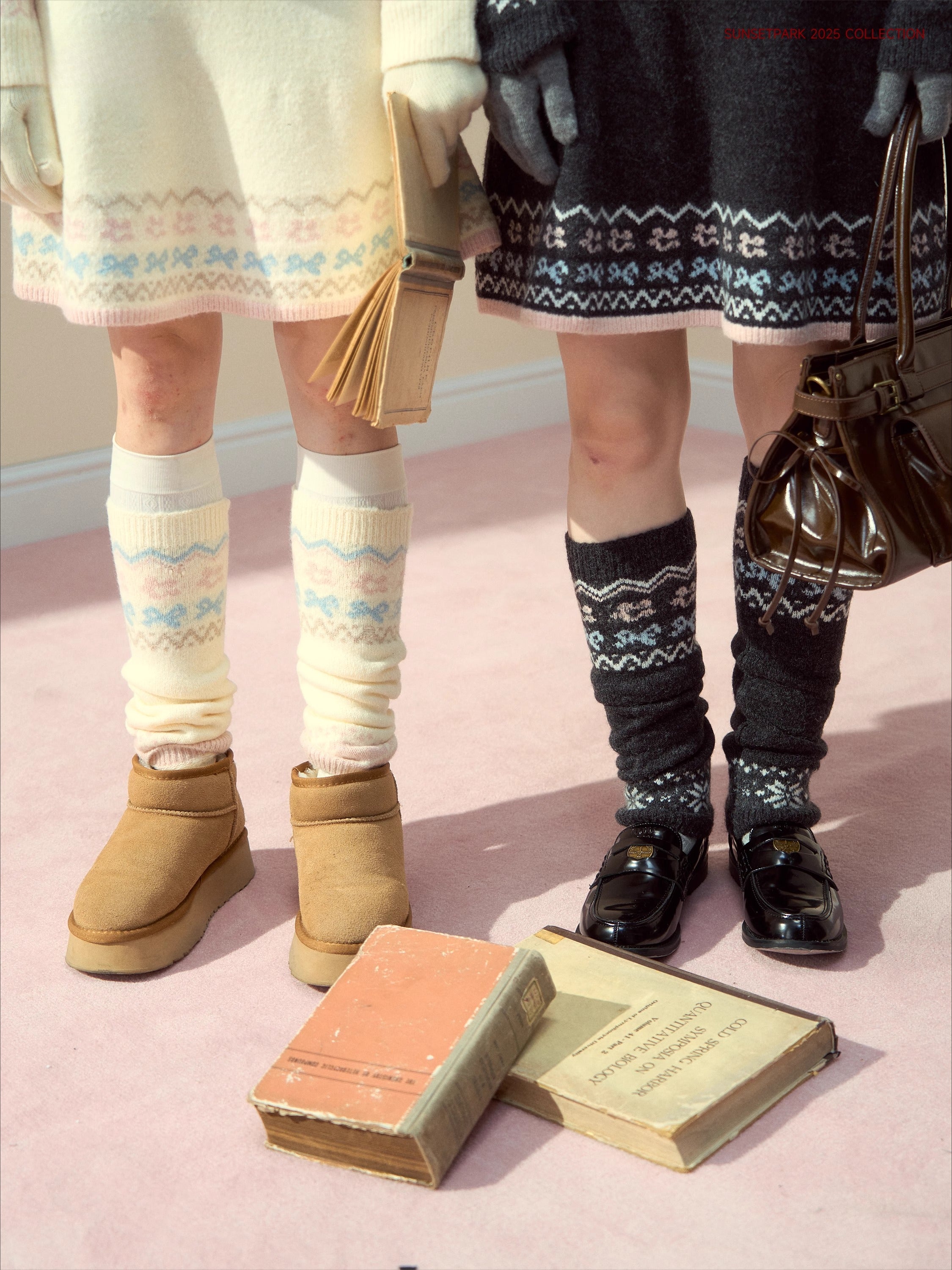 Fair Isle Knit Leg Warmers - CHINASQUAD