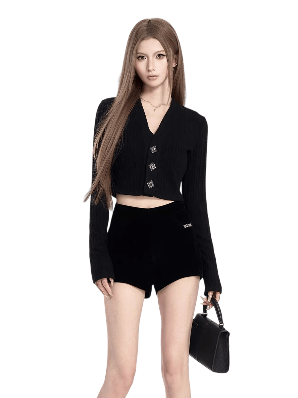 Crystal-Embellished V-Neck Knit Cardigan