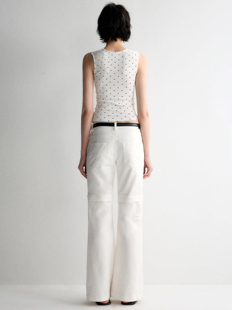 Two-in-One Removable Flared Casual Pants - CHINASQUAD