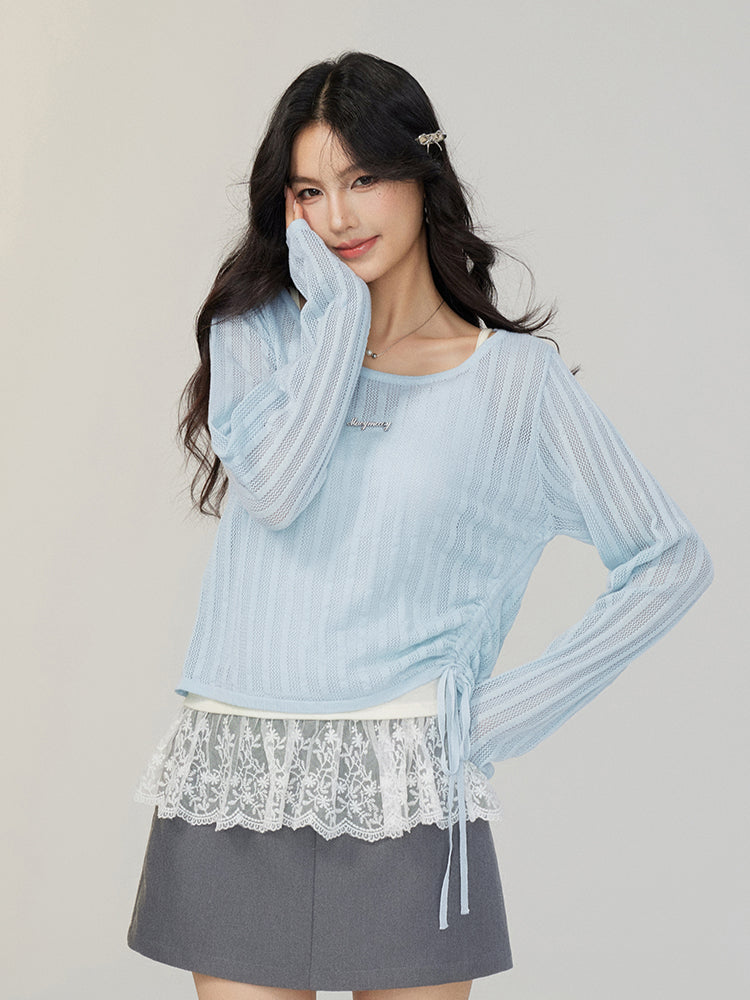 Hollow Irregular Lyocell Top - CHINASQUAD