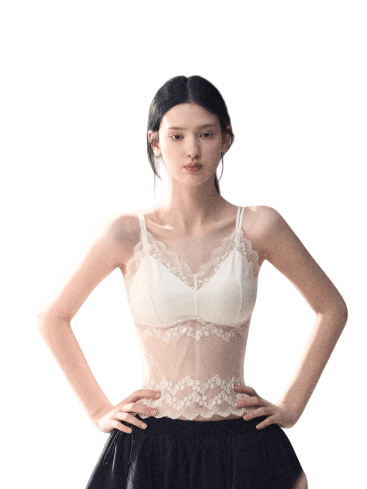 French Satin Lace Backless Camisole