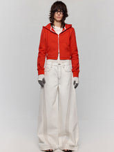 White Jeans Clear Stitching Wide-Leg Pants Jeans - CHINASQUAD
