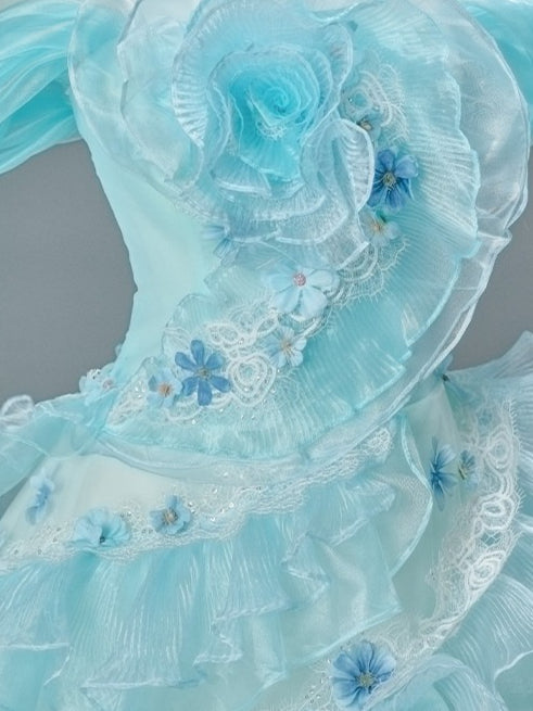 Ethereal “Spirit Princess” Cascading Tulle Couture Gown