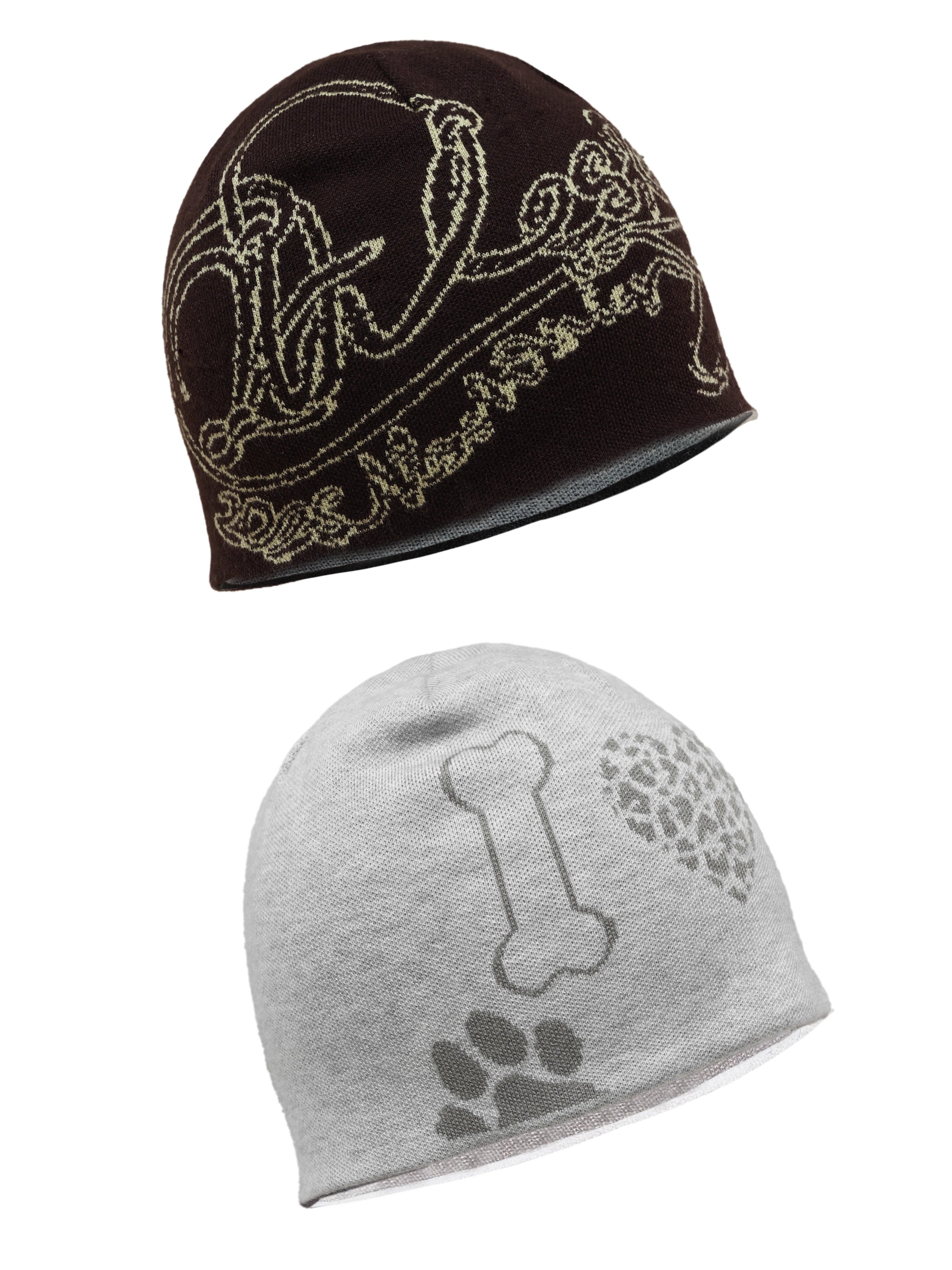 Dual-Tone Reversible Wool Knit Beanie