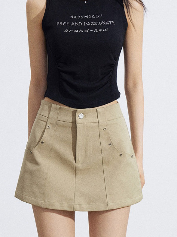 A-Line Utility Mini Skirt