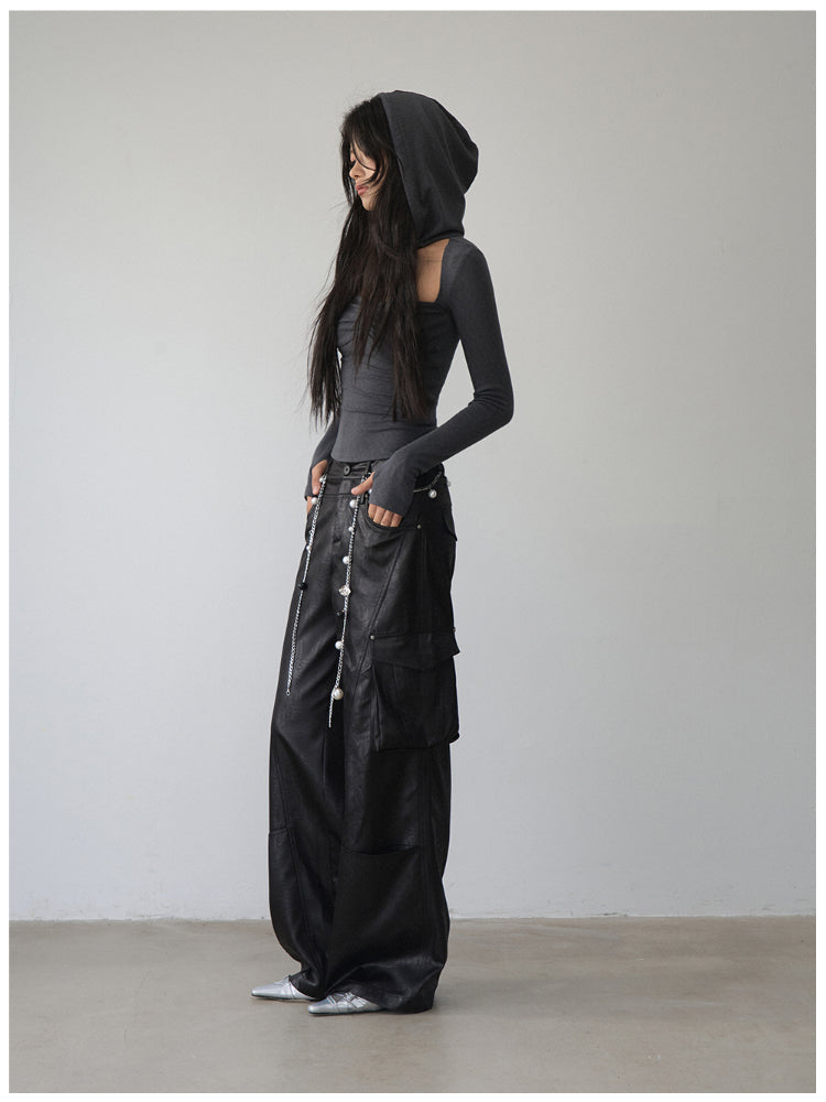 Hooded Hollow-out Long-sleeved T-shirt - CHINASQUAD