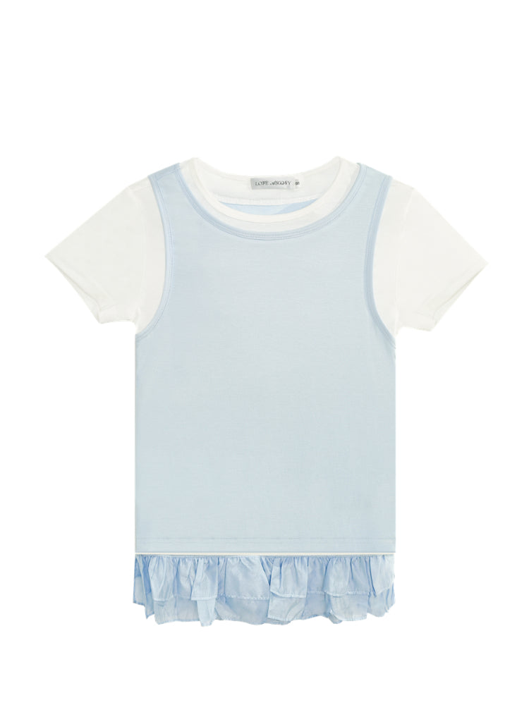 Two-piece Ruffled Bottoming Top - CHINASQUAD