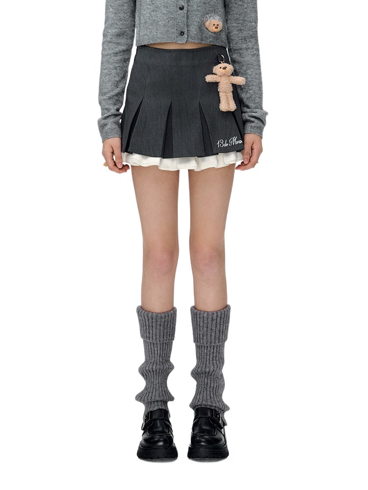 Color Block Pleated High-Waisted Skirt - CHINASQUAD