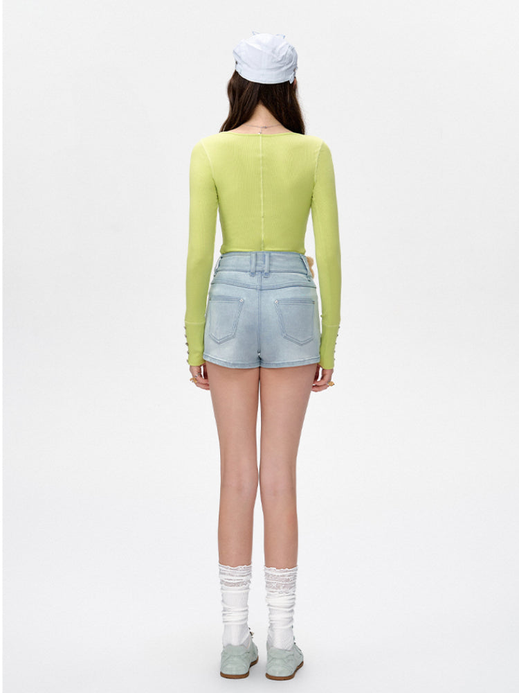 Hollow Chest Long-Sleeve Slim Fit T-Shirt - CHINASQUAD