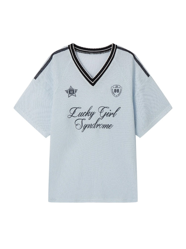 Textured Contrast Trim Sports T-shirt - CHINASQUAD