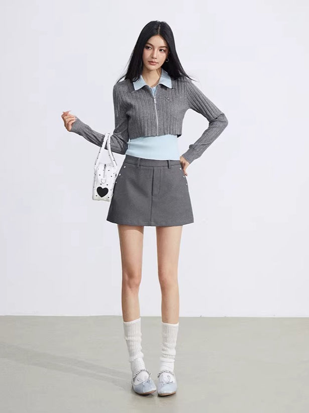 Colorblock Knit Two-Piece Set