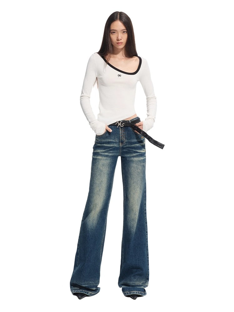 Tie-dye Denim Fashion Aluminum Wire Belt - CHINASQUAD