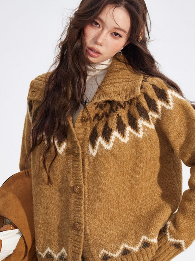Fair Isle Wool-Blend Collared Knit Sweater