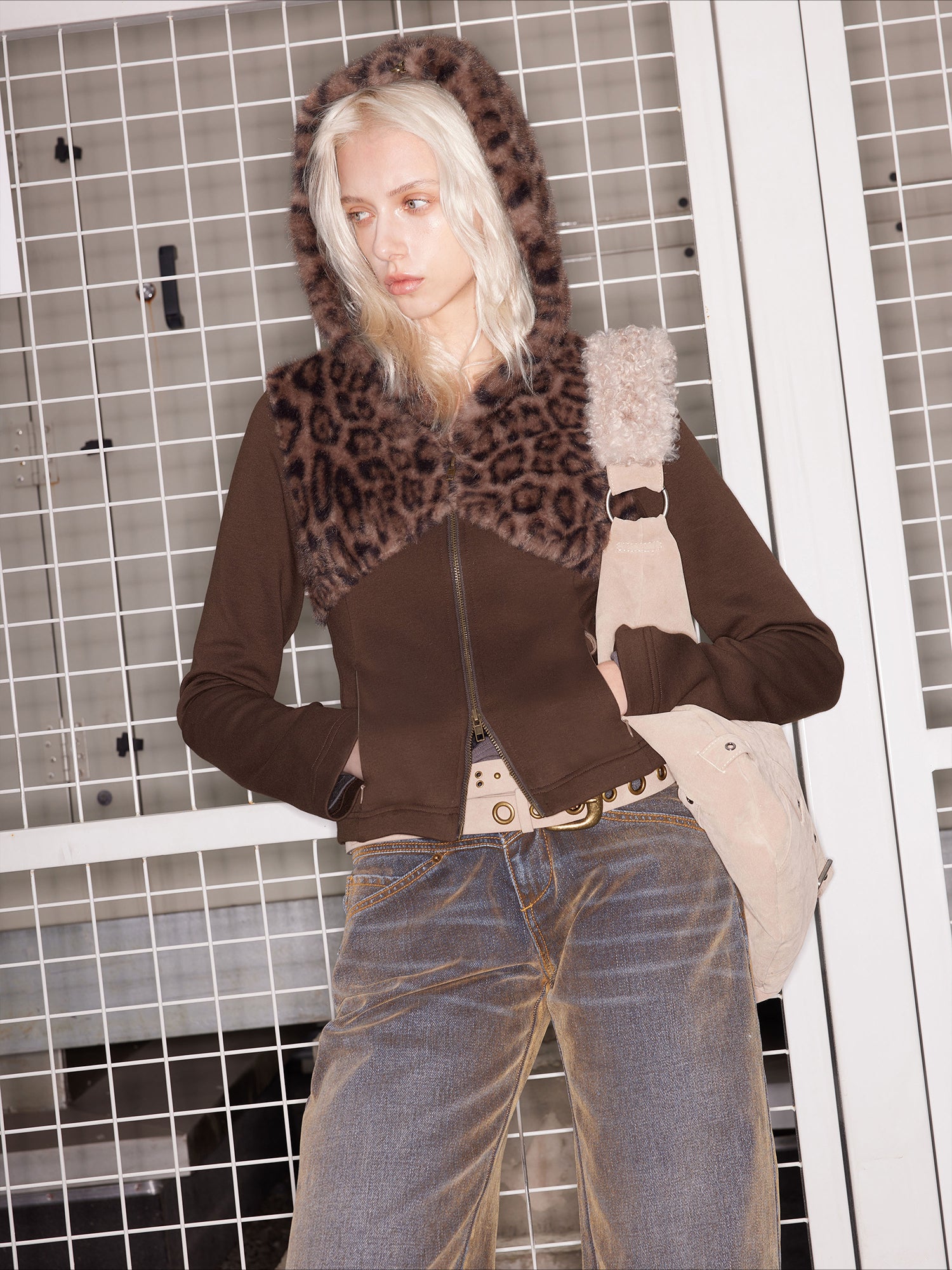 Wool Blend Hooded Knit Cardigan - CHINASQUAD