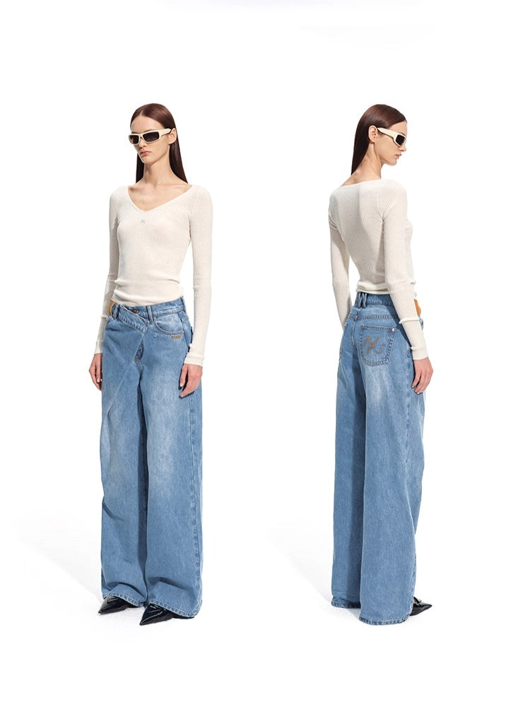 Luna Mercerized Wool V-Neck T-Shirt