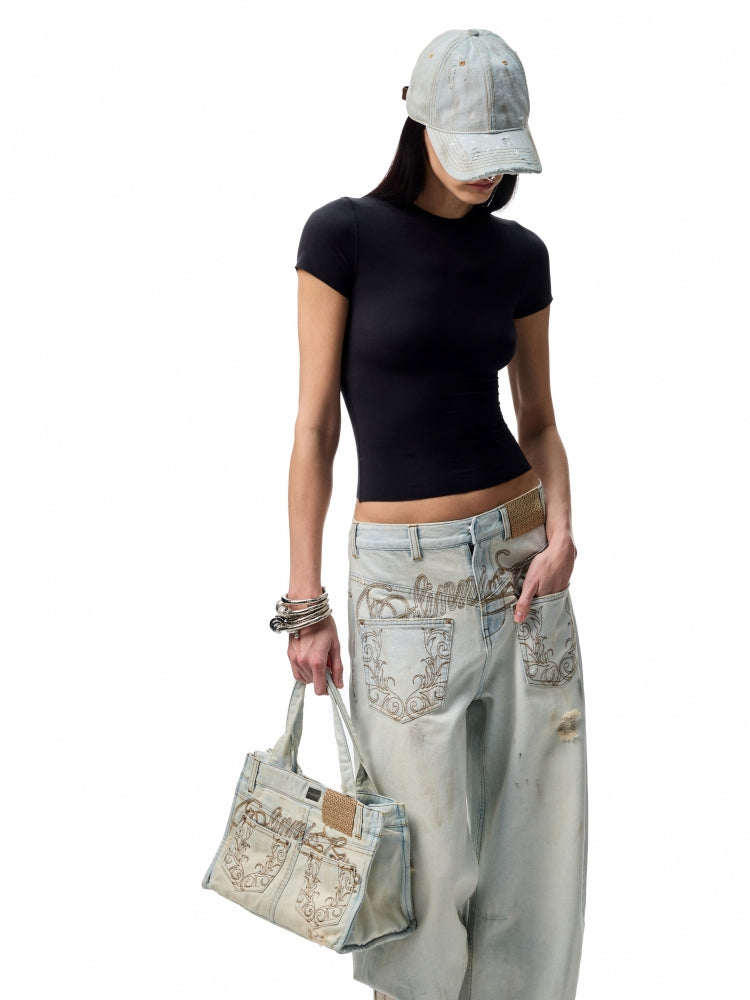 Basic Slim-Fit Solid-Color T-shirt - CHINASQUAD