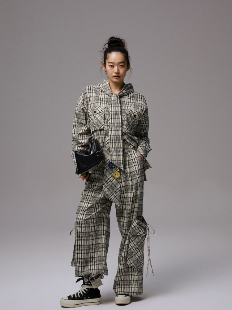 Plaid Hooded Shirt - CHINASQUAD